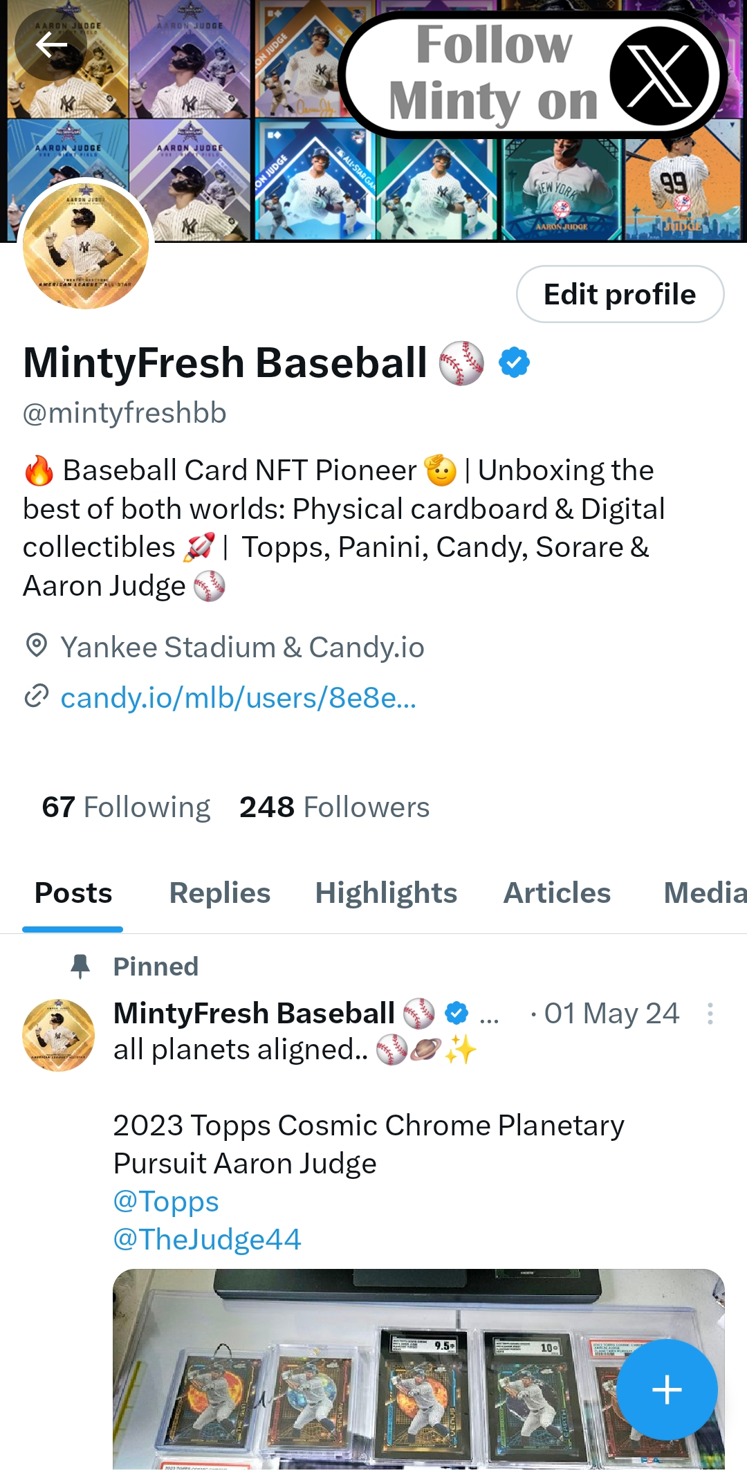 Follow MintyFresh Baseball on X